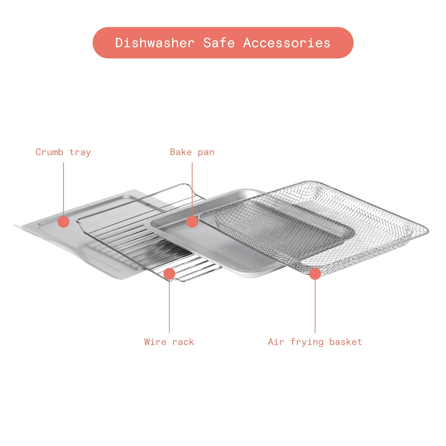 Beautiful Infrared Air Fry Toaster Oven, 9-Slice, 1800 W, White Icing by Drew Barrymore