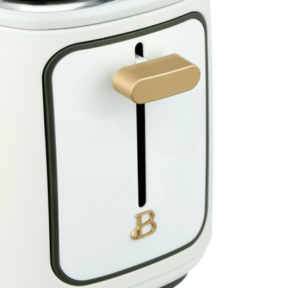 Beautiful 2 Slice Toaster with Touch-Activated Display, White Icing by Drew Barrymore