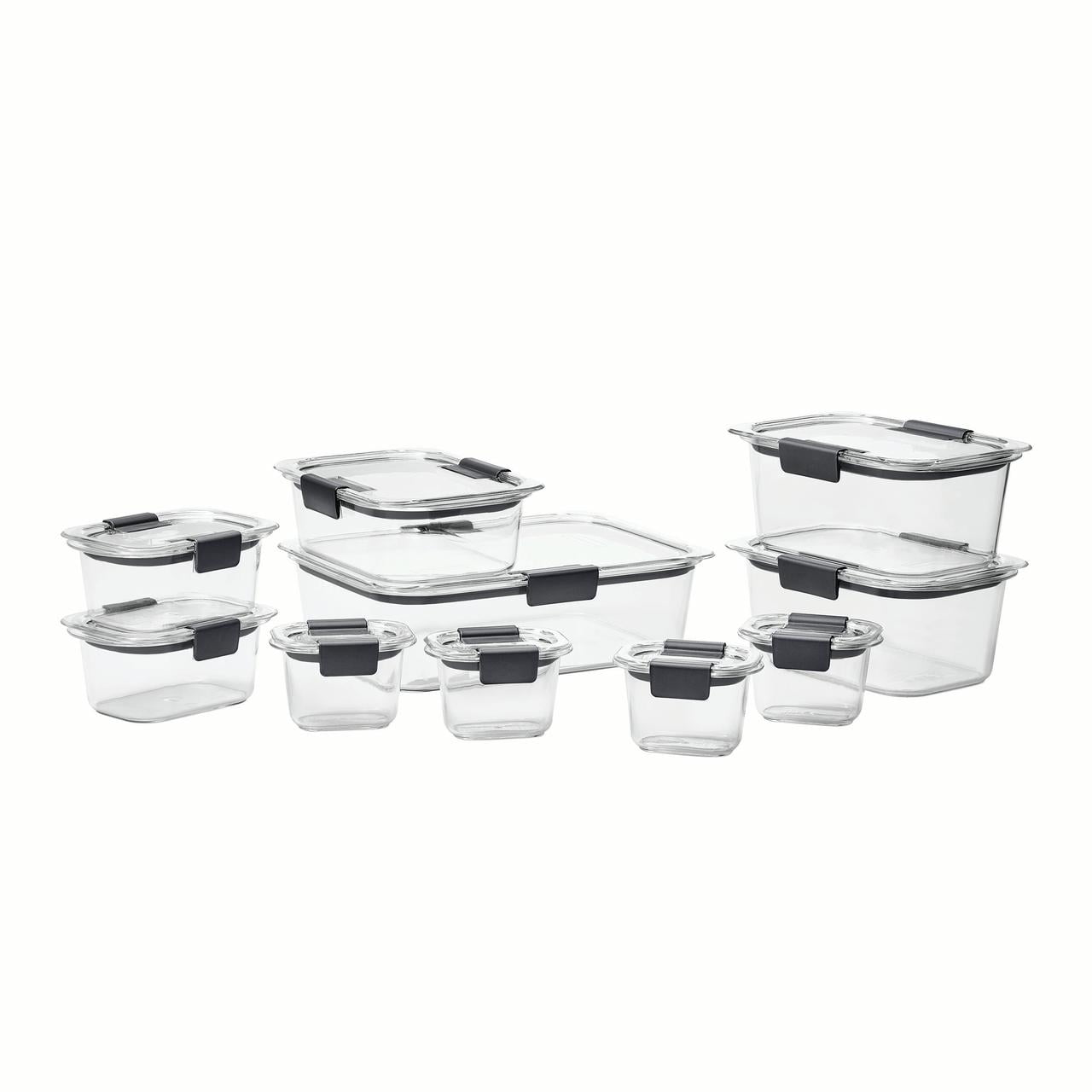 Rubbermaid Brilliance Food Storage Container, 20 Piece Variety Set, Clear Tritan Plastic