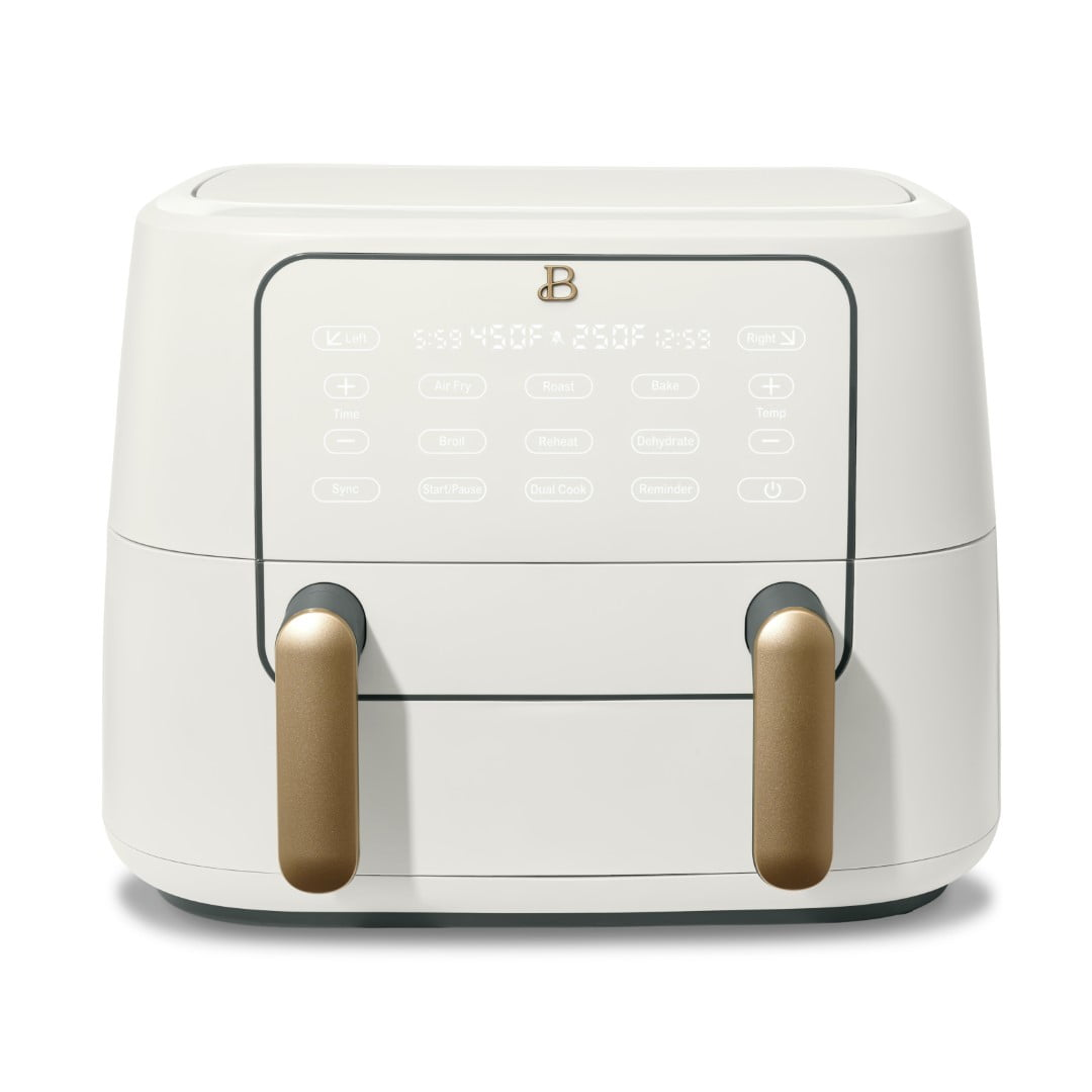 Beautiful 9 QT TriZone Air Fryer, White Icing by Drew Barrymore