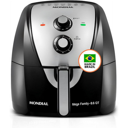 Mondial 8.6 qt Air Fryer, Black - Automatic Shutoff, Built-in Timer