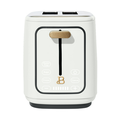 Beautiful 2 Slice Toaster with Touch-Activated Display, White Icing by Drew Barrymore