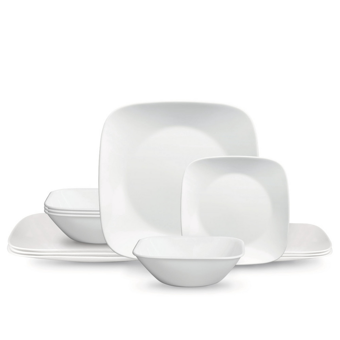 Corelle®- Classic, Pure White Square 12-Piece Dinnerware Set