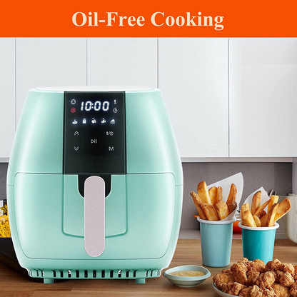 Sanptent 5.8 Quart Air Fryer, Electric Hot Oven Oilless Multifunctional Cooker with Digital LED Touchscreen, Auto Shut-off, ETL Certified, Best Present Gift (Green)