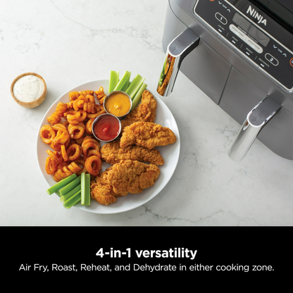 Ninja Foodi 4 in 1, 8 Qt. 2 Basket Air Fryer with DualZone Technology, Air Fry, Roast & More