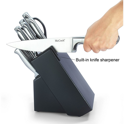 Mccook Mc21 15 Pieces Kitchen Knife Sets With Block Cutlery Knife Block Set Built-In Sharpener