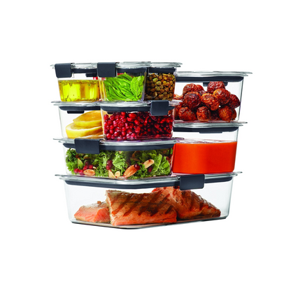 Rubbermaid Brilliance Food Storage Container, 20 Piece Variety Set, Clear Tritan Plastic