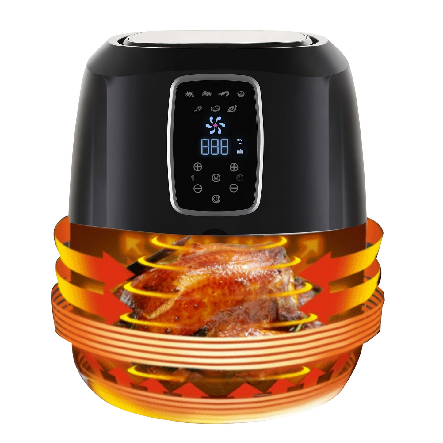 Emerald Air Fryer 1800 Watts with Digital LED Touch Display & Slide out Pan, Detachable Basket 5.5QT Capacity (1804)