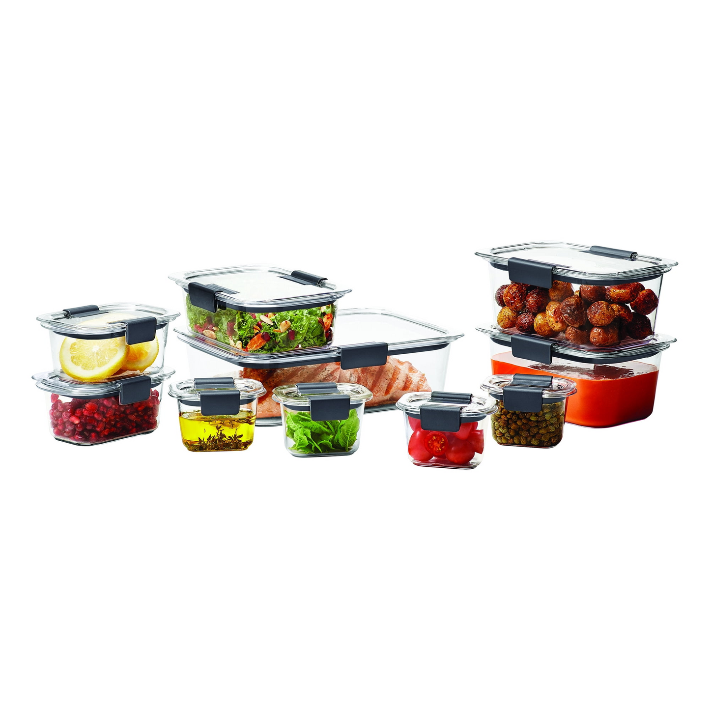 Rubbermaid Brilliance Food Storage Container, 20 Piece Variety Set, Clear Tritan Plastic