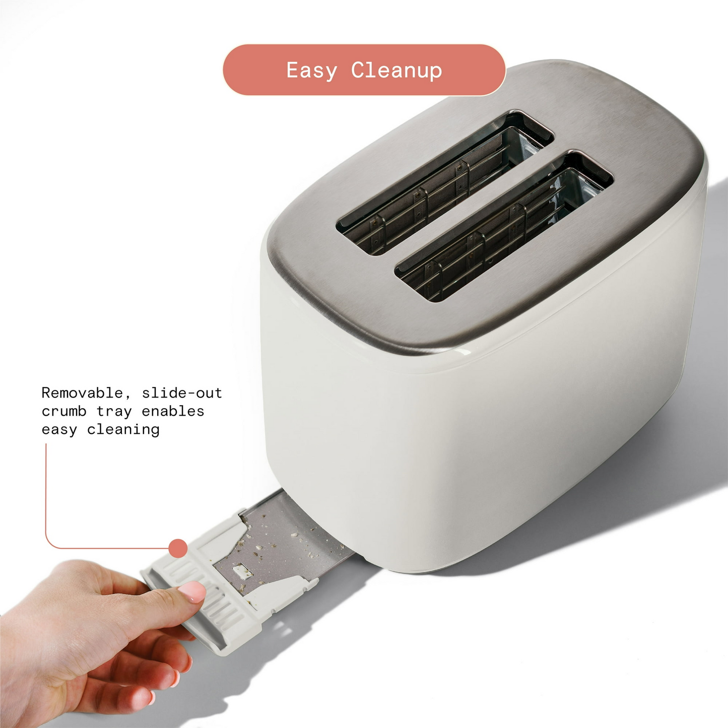 Beautiful 2 Slice Toaster with Touch-Activated Display, White Icing by Drew Barrymore