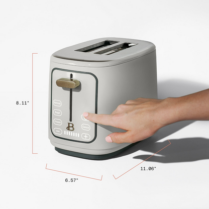 Beautiful 2 Slice Toaster with Touch-Activated Display, White Icing by Drew Barrymore